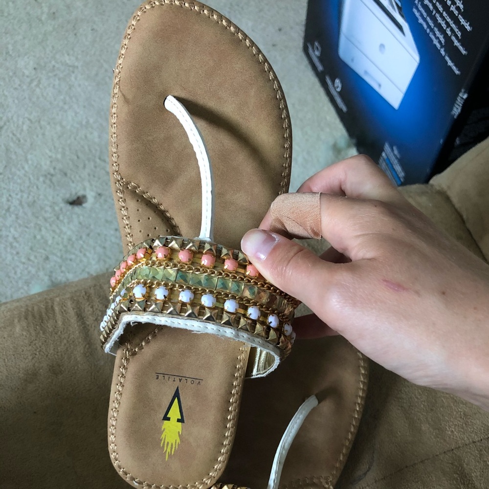Volatile Beaded Sandals